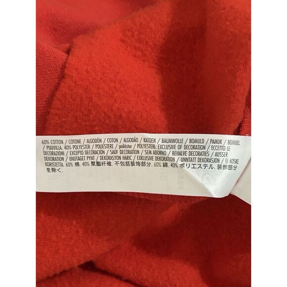 Disney Store JAPAN Red Varsity "M" Raw Hem Crop Pullover Sweatshirt Size Medium - Picture 5 of 6